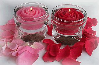 Floating roses and silk rose petals